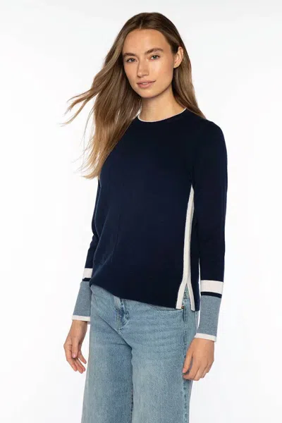 Kinross Color Play Crew Sweater In Navy In Blue