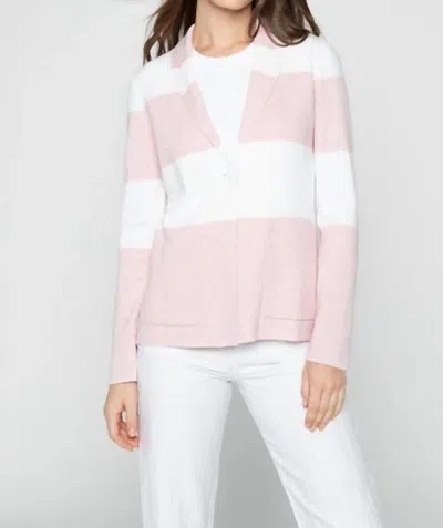 Kinross Cotton Blend Blazer In Shell/white In Pink