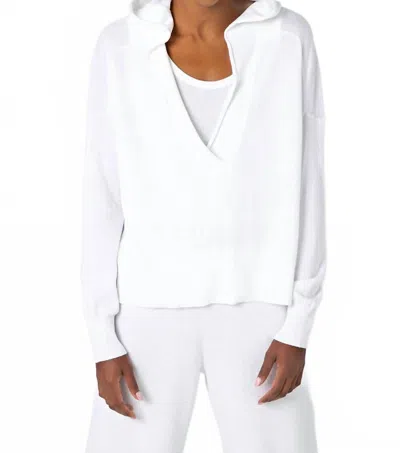 Kinross Crop Crossover Hoodie In White