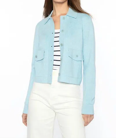 Kinross Crop Shacket In Navy In Blue