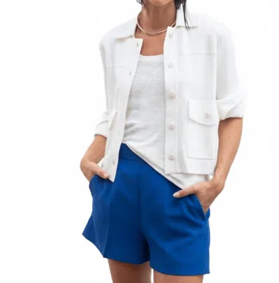 Kinross Crop Shacket In White