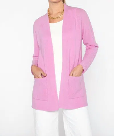 Kinross Easy Cable Detail Cardigan In Freesia In Pink