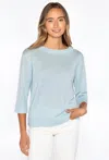 Kinross Elbow Sleeve Pullover In Crystal In Blue
