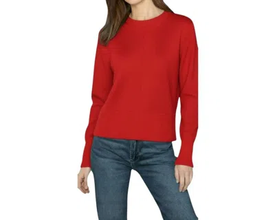 Kinross Exposed Seam Crew Sweater In Crimson In Red