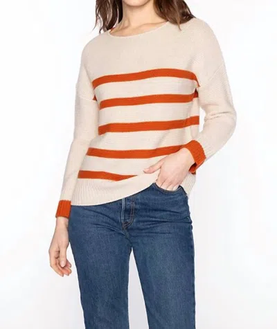 Kinross Garter Ballet Neck Sweater In Canvas/brandy In Neutral