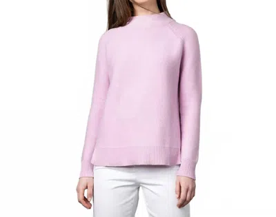 Kinross Garter Funnel Sweater In Orchid In Pink