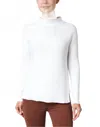 Kinross Garter Stitch Funnel Sweater In White In White