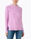Kinross Garter Stitch Funnel Sweater In Freesia In Purple