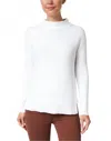 Kinross Garter Stitch Funnel Sweater In White In White