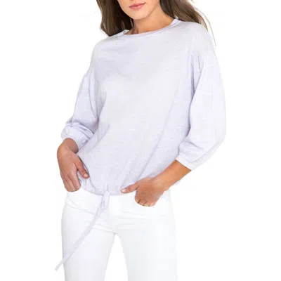 KINROSS GATHERED SLEEVE SWEATER IN LAVENDER