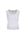 KINROSS GINGHAM TANK IN GRIS WHITE