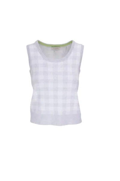 Kinross Gingham Tank In Gris White In Grey