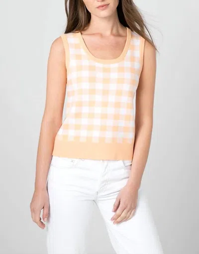 Kinross Gingham Tank In White/apricot In Multi