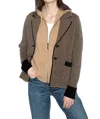 Kinross Houndstooth Notch Collar Cardigan In Black/camel In Multi