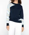 Kinross Intarsia Stripe Sweater In Navy Multi In Multi