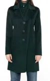 Kinross Knit Insert Notch Collar Coat In Cypress