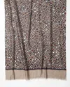 Kinross Leopard Print Scarf In Mushroom Multi In Multi