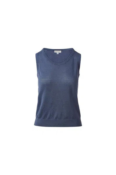 Kinross Linen Tank In Indigo In Blue