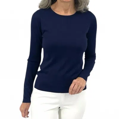Kinross Long Sleeve Crew Sweater In Navy In Blue