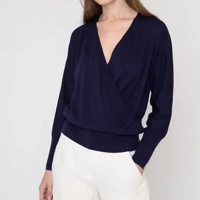 Kinross Long Sleeve Sweater In Navy In Blue