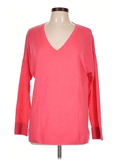 Pre-owned Kinross Long Sleeve Top Red V-neck Tops