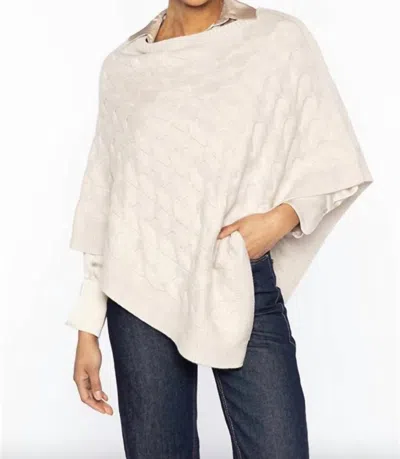 Kinross Luxe Cable Poncho In Oat In Neutral