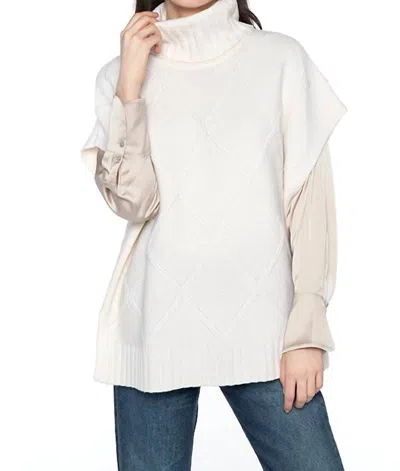 Kinross Luxe Cable Popover Sweater In Ivory
