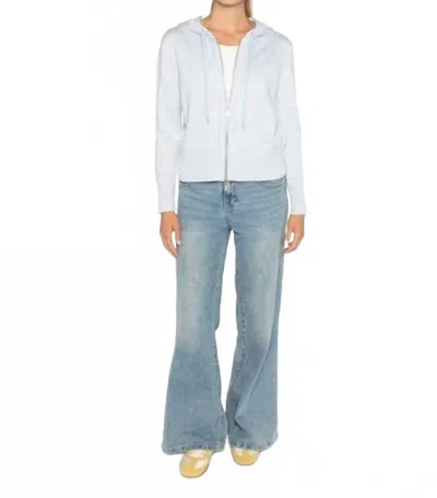 Kinross Marled Lurex Zip Hoodie In Skyway Multi In Blue
