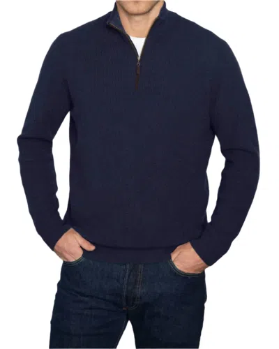 KINROSS MEN'S SPORT QUARTER ZIP MOCK SWEATER IN NAVY