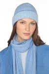 Kinross Plaited Rib Scarf In Como / Celeste In Blue