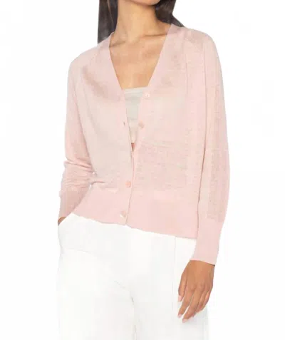 Kinross Raglan Button Cardigan In Petal In Pink
