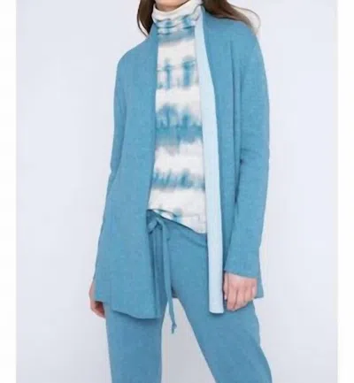 Kinross Reversible Drape Cardigan In Seine/haze In Multi