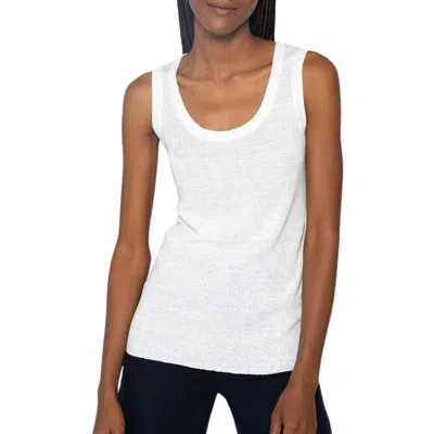 Kinross Rib Linen Tank In White