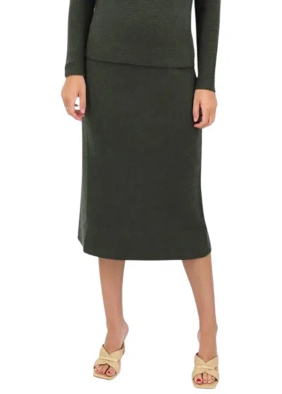 Kinross Rib Skirt In Loden In Green