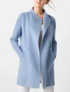 Kinross Rib Sleeve Coat In Coastal In Blue