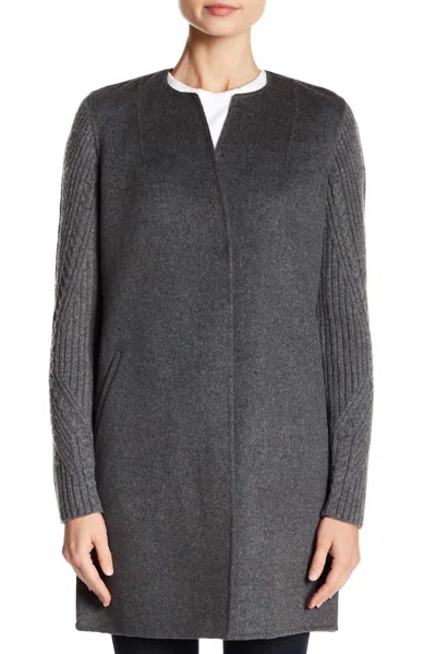 Kinross Rib Sleeve Coat In Flannel In Multi