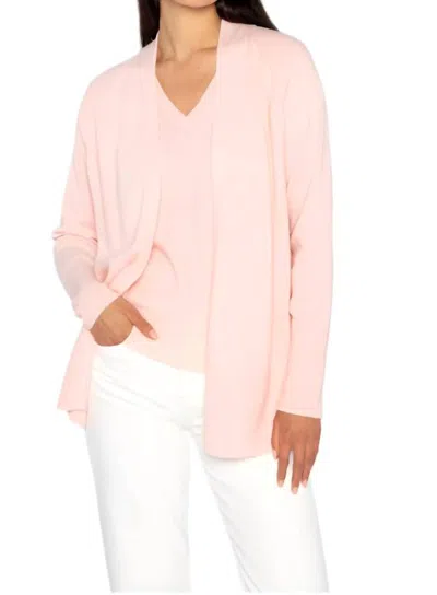 Kinross Rib Trim Cardigan In Blush In Multi