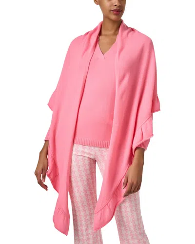 Kinross Ruffle Trim Cashmere Wrap In Pink