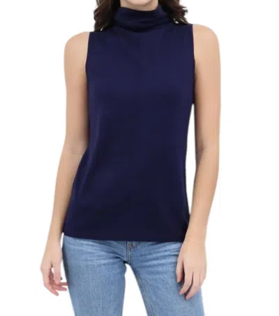 Kinross Seamed Funnel Tank In Navy In Blue