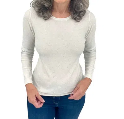 Kinross Sequin Crew Top In Ivory In White