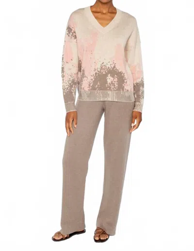 Kinross Sequin Jacquard Crew Top In Rosedust Multi