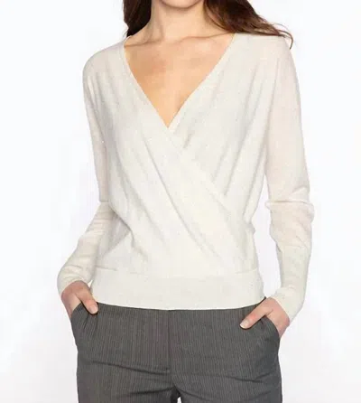 Kinross Sequin Long Sleeve Surplice Top In Ivory In White