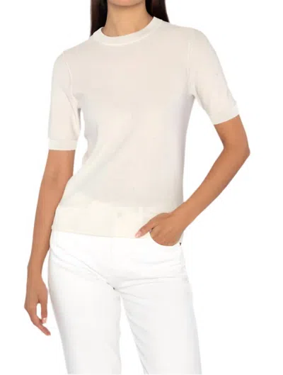 Kinross Sequin Short Sleeve Crew Top In Ivory In White