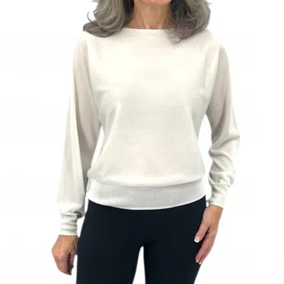 Kinross Shimmer Off Shoulder Pullover Top In Oyster In White
