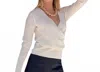 Kinross Silk Cashmere Surplice Sweater In White In White