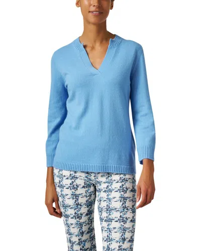 KINROSS KINROSS SPLIT NECK CASHMERE SWEATER