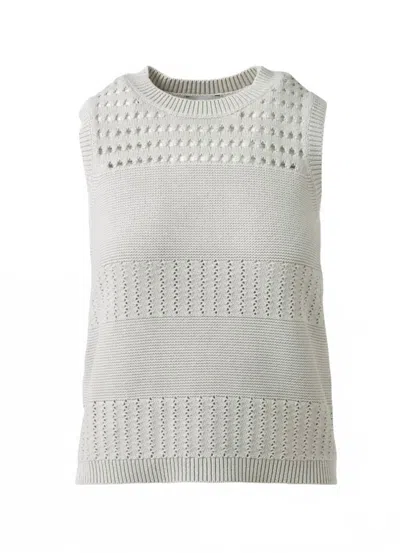 Kinross Stonewashed Textured Tank In Champagne In Gray