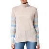 KINROSS STRIPE SLEEVE TURTLENECK SWEATER IN AGATE MULTI