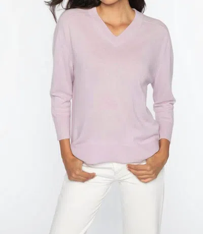 Kinross Summer Vee Pullover In Lilac In Pink