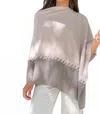 Kinross Twist Stitch Cashmere Poncho In Dune/seal